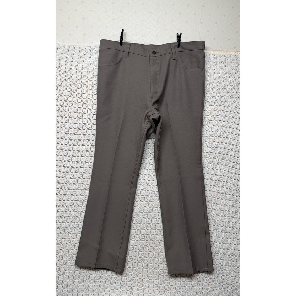 Wrangler Wrancher Dress Pants Men 38x30 Gray Boot Western Slack Wrinkle Resist